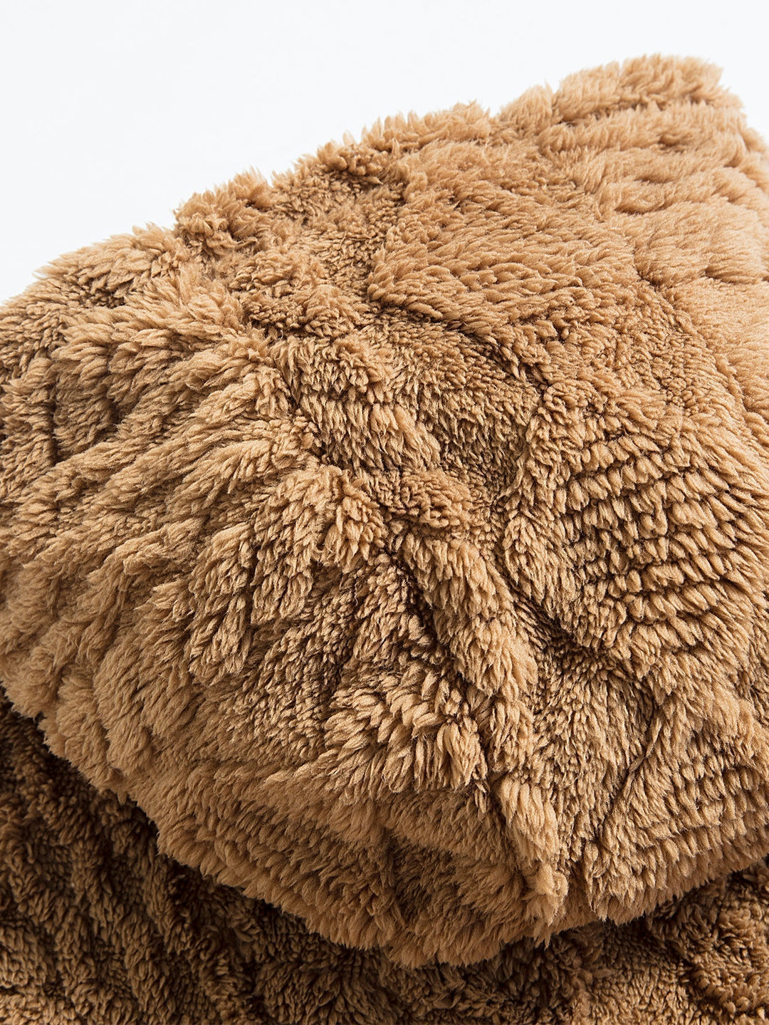 Bluza z Kapturem z Geometricznego Teddy Jacquard