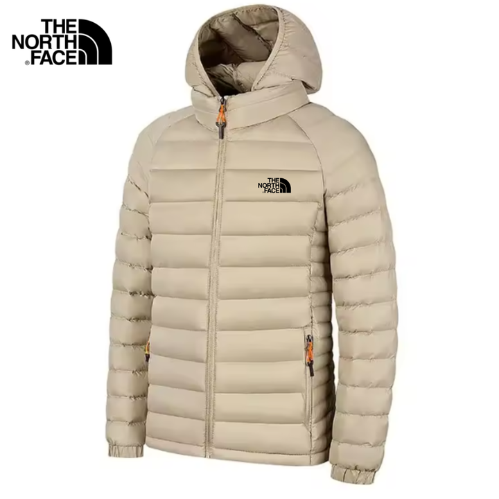 Męska Kurtka Puffer z Kapturem z Puchu Stretch – Slim Fit