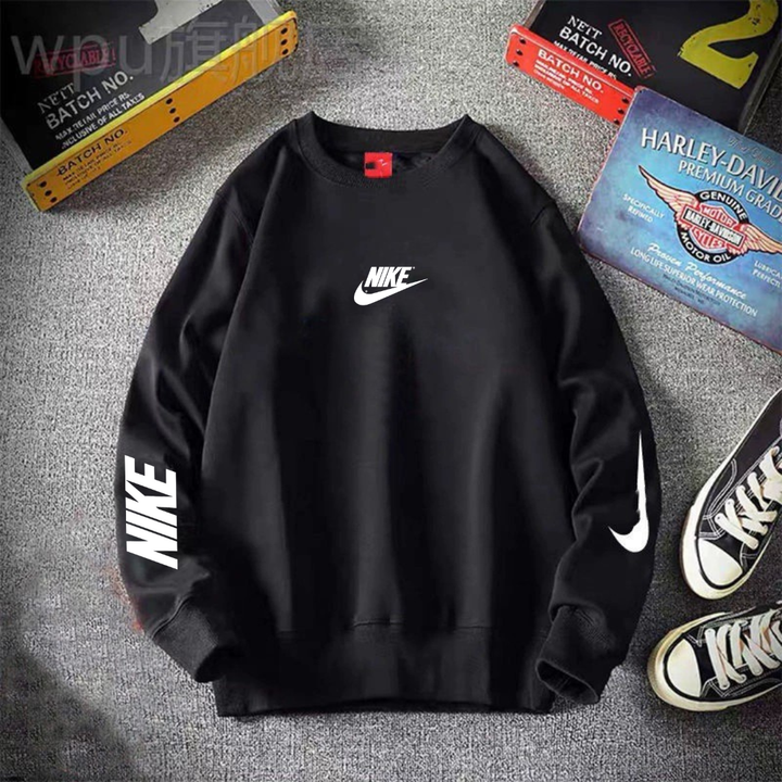NK™ Premium Minimalistyczna Sportowa Bluza z Okrągłym Dekoltem