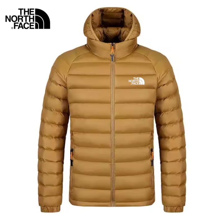 Męska Kurtka Puffer z Kapturem z Puchu Stretch – Slim Fit