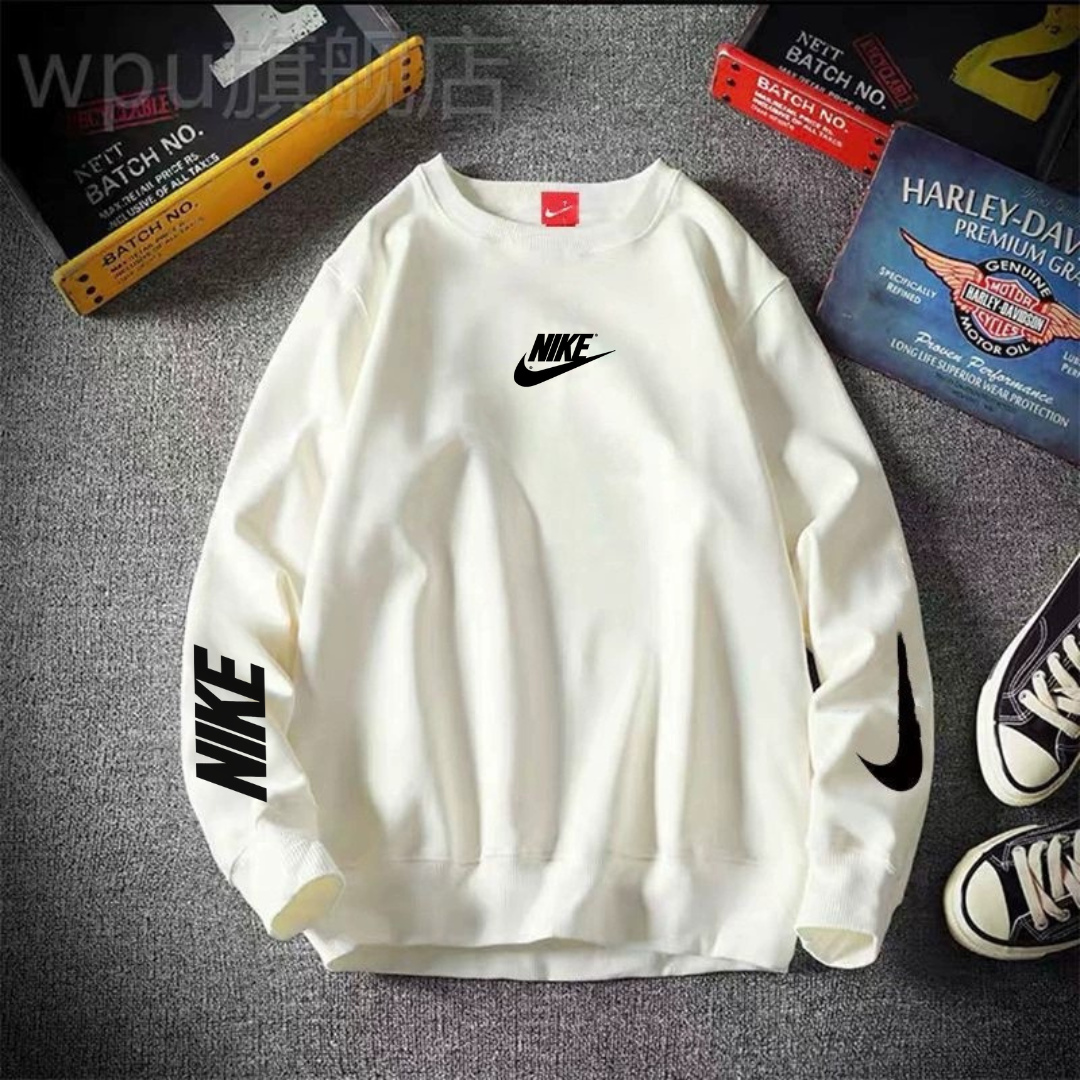 NK™ Premium Minimalistyczna Sportowa Bluza z Okrągłym Dekoltem