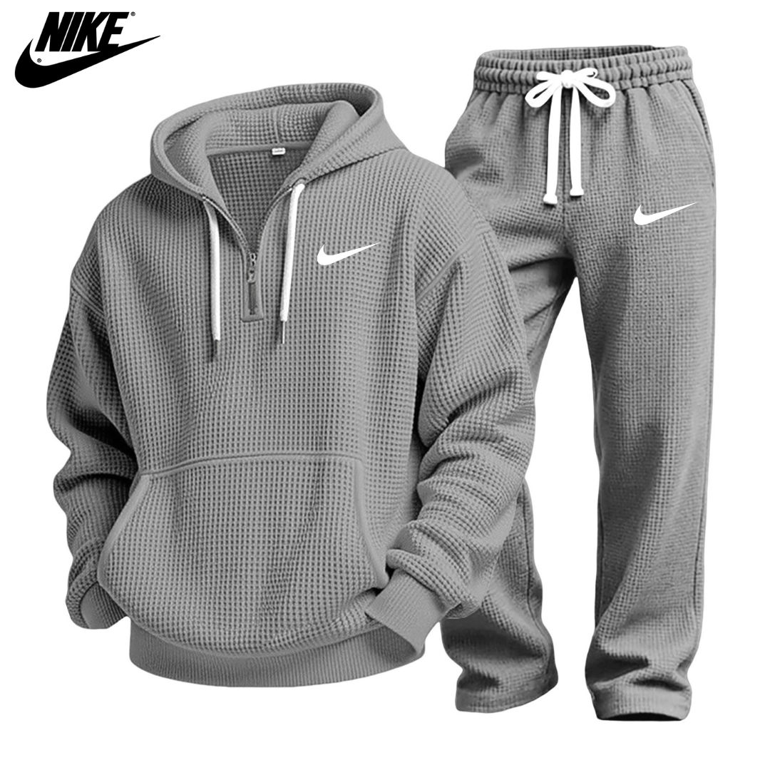 Zestaw Bluza z Kapturem i Spodnie Jogger z Materiału Waffle