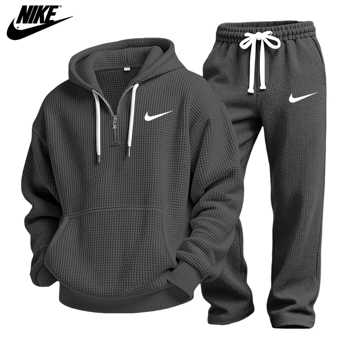Zestaw Bluza z Kapturem i Spodnie Jogger z Materiału Waffle