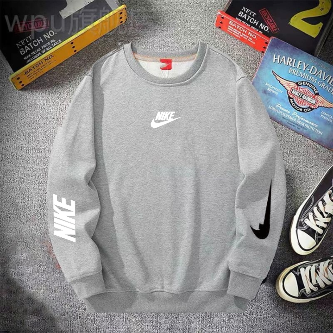 NK™ Premium Minimalistyczna Sportowa Bluza z Okrągłym Dekoltem