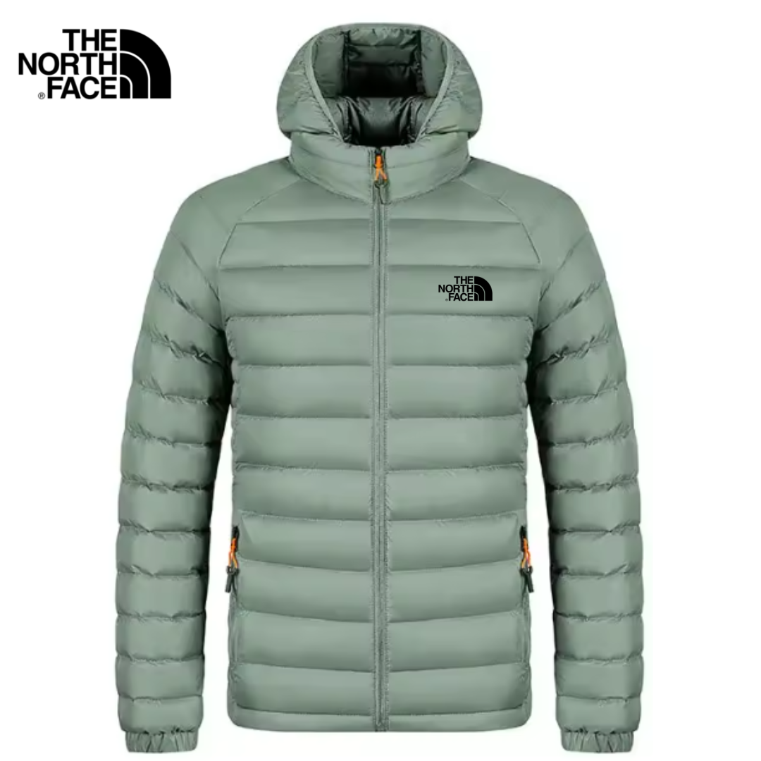 Męska Kurtka Puffer z Kapturem z Puchu Stretch – Slim Fit