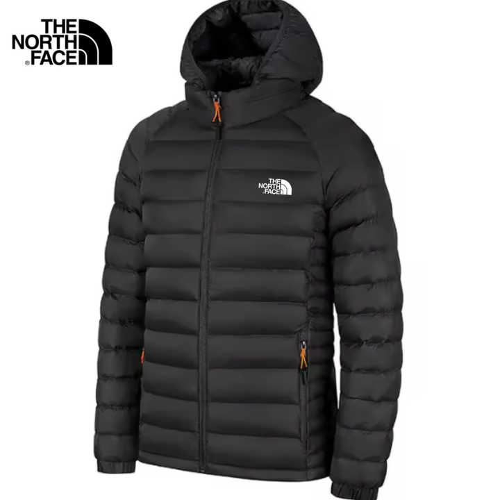 Męska Kurtka Puffer z Kapturem z Puchu Stretch – Slim Fit