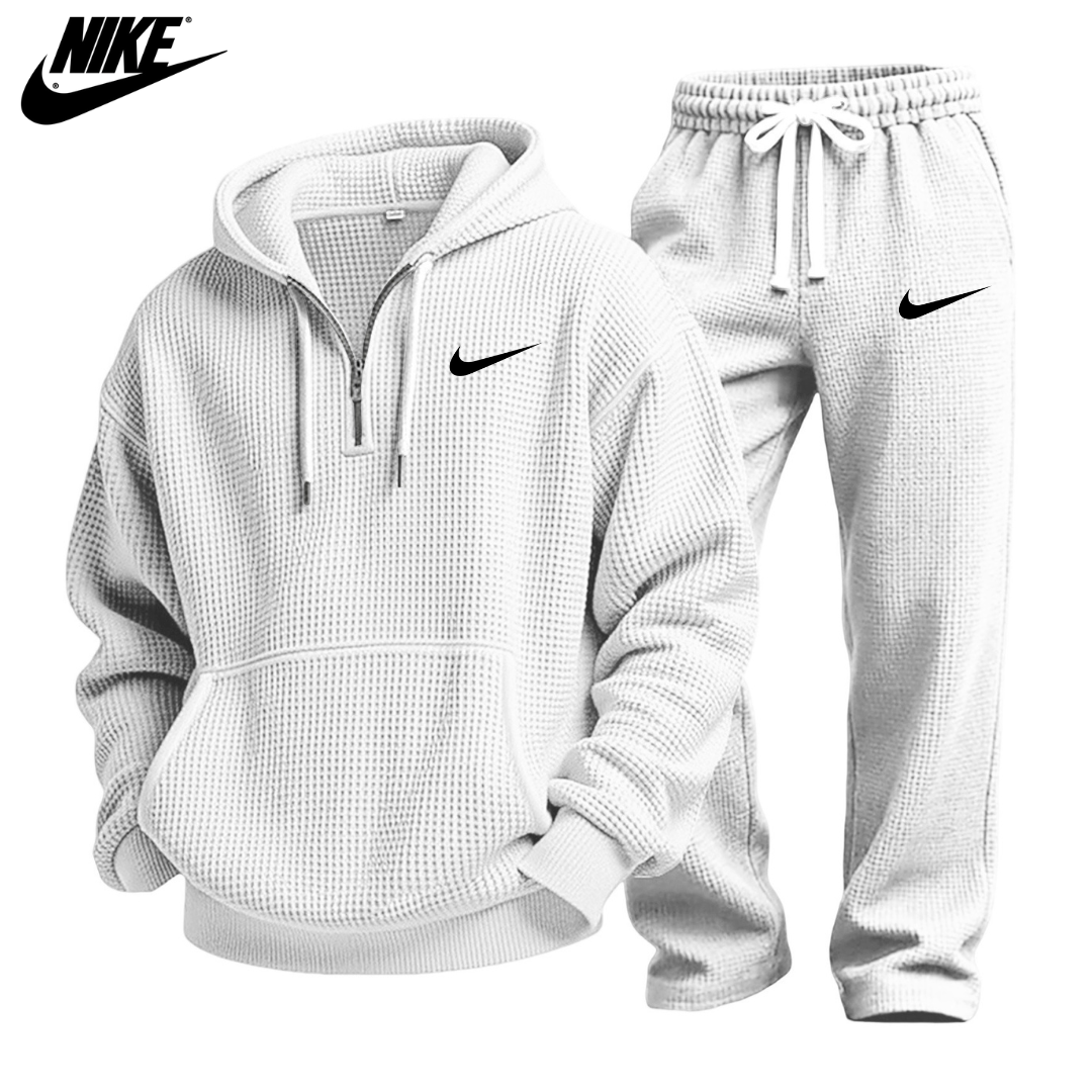 Zestaw Bluza z Kapturem i Spodnie Jogger z Materiału Waffle