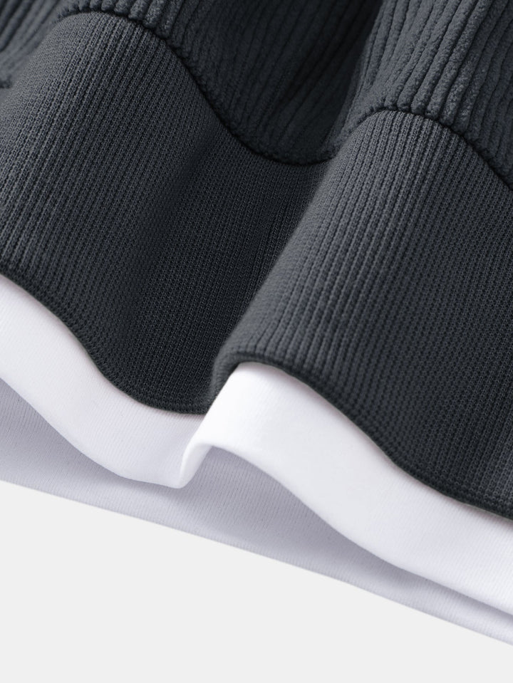Sweter z Stretchowego Weluru Z Dekoltem Okrągłym 2 w 1