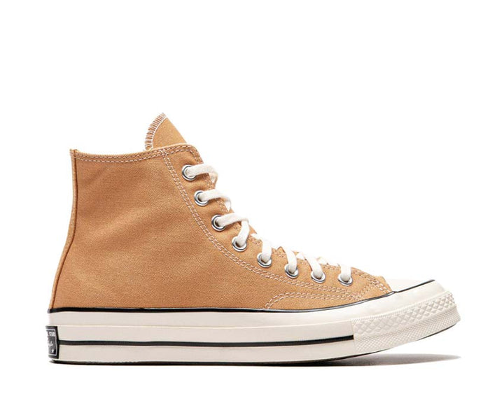 Wysokie buty z płótna w kolorze gliny z gumową podeszwą