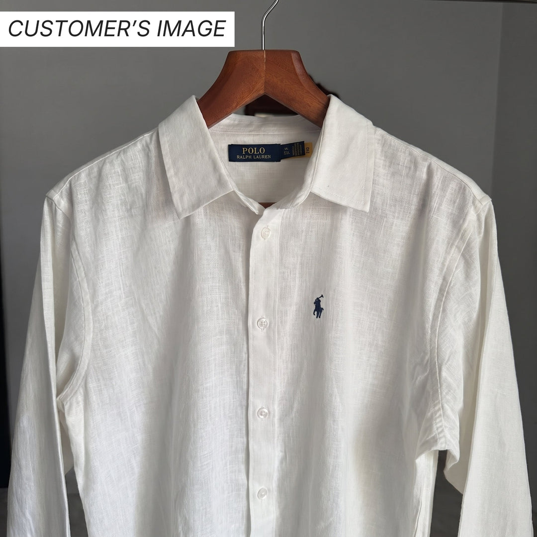 Koszula Ralph Lauren z lnu i mieszanki Remi, biała