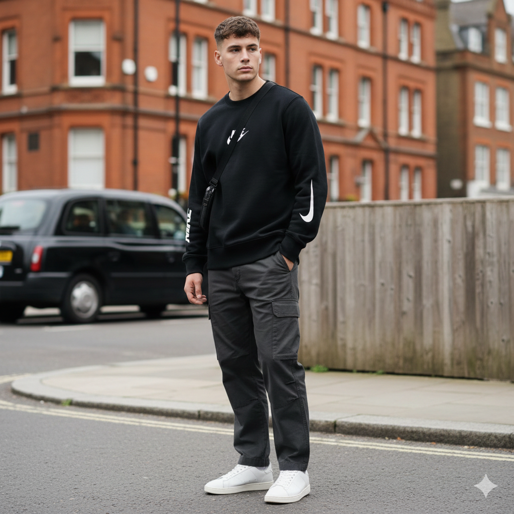 NK™ Premium Minimalistyczna Sportowa Bluza z Okrągłym Dekoltem