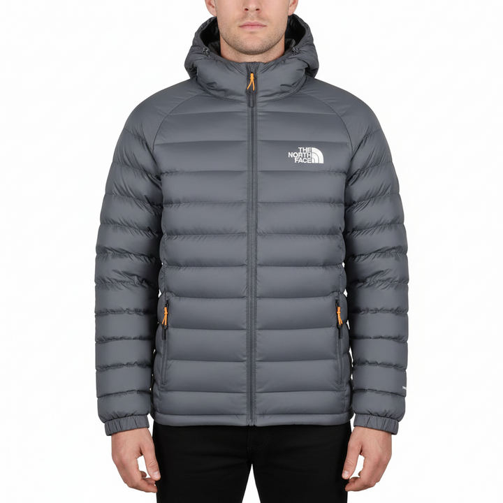 Męska Kurtka Puffer z Kapturem z Puchu Stretch – Slim Fit
