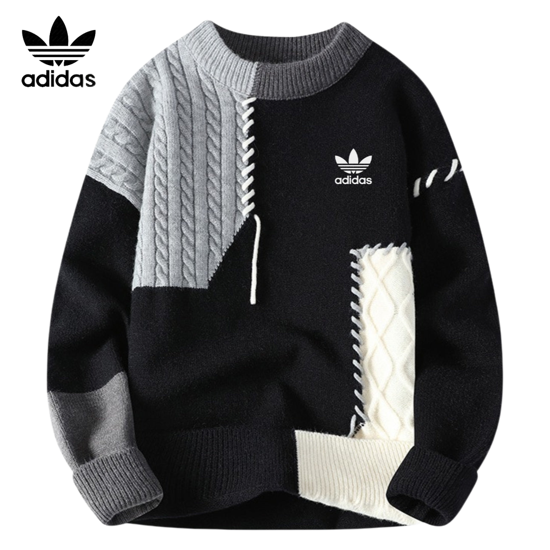 Sweter Ręcznie Robiony z Łatami
