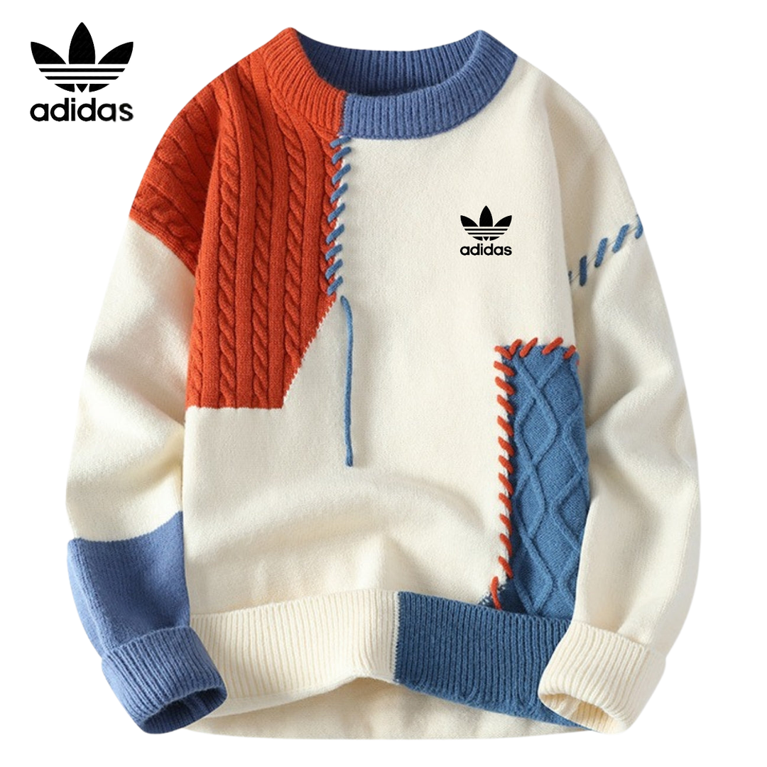 Sweter Ręcznie Robiony z Łatami