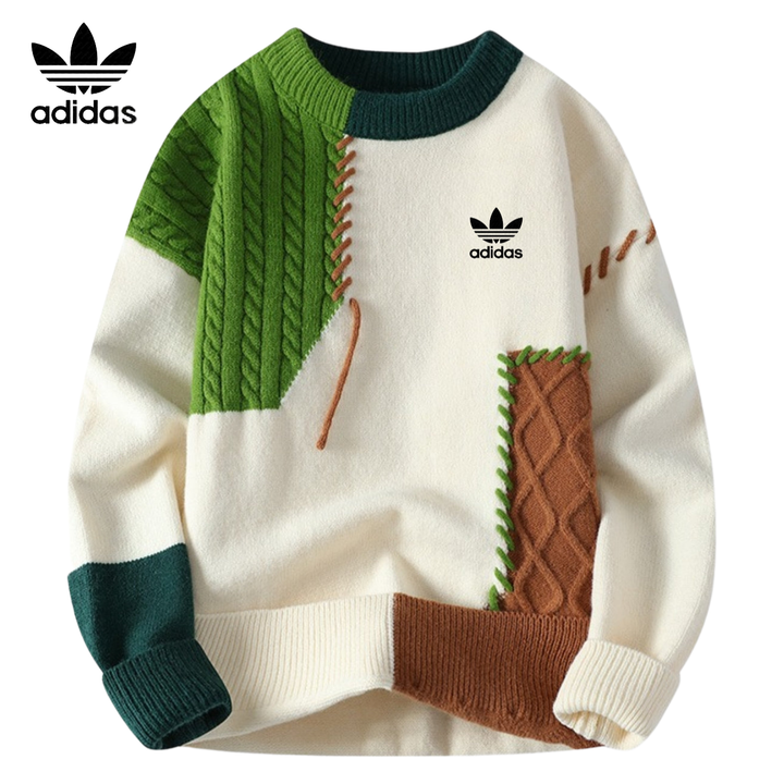 Sweter Ręcznie Robiony z Łatami