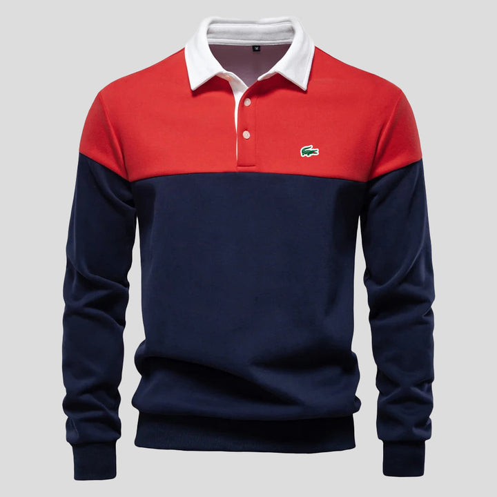 Polo z Bawełny Color-Block Premium