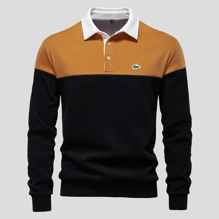 Polo z Bawełny Color-Block Premium