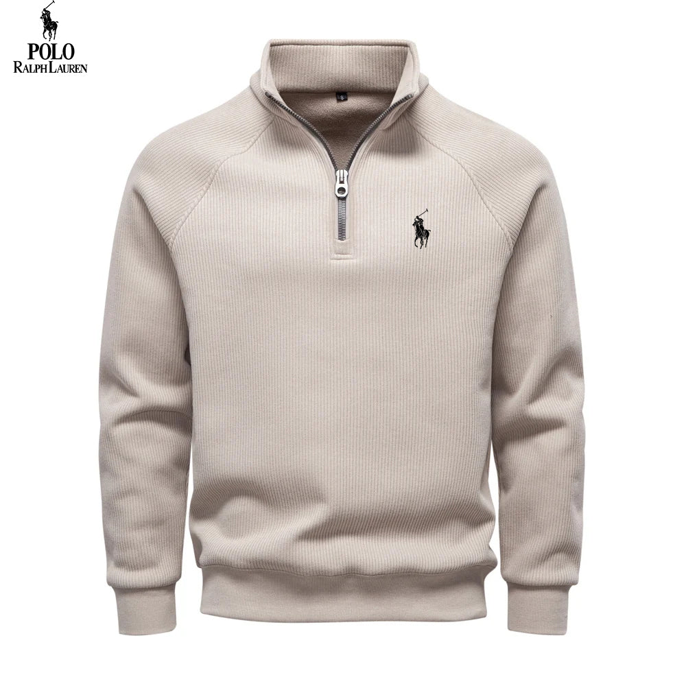 Sweter z zamkiem z bawełny termicznej premium