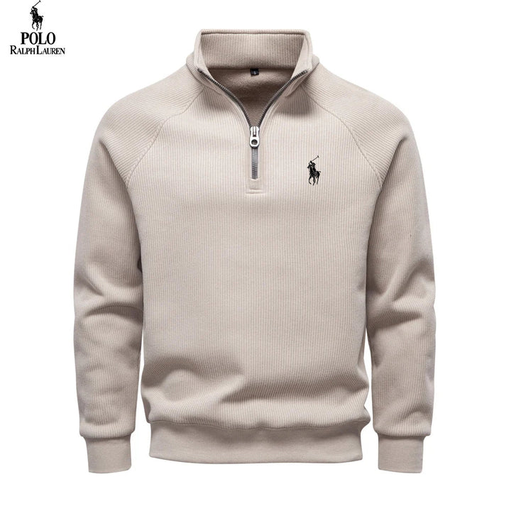 Sweter z zamkiem z bawełny termicznej premium