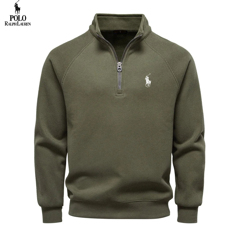Sweter z zamkiem z bawełny termicznej premium
