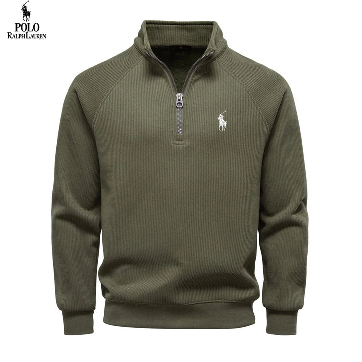 Sweter z zamkiem z bawełny termicznej premium