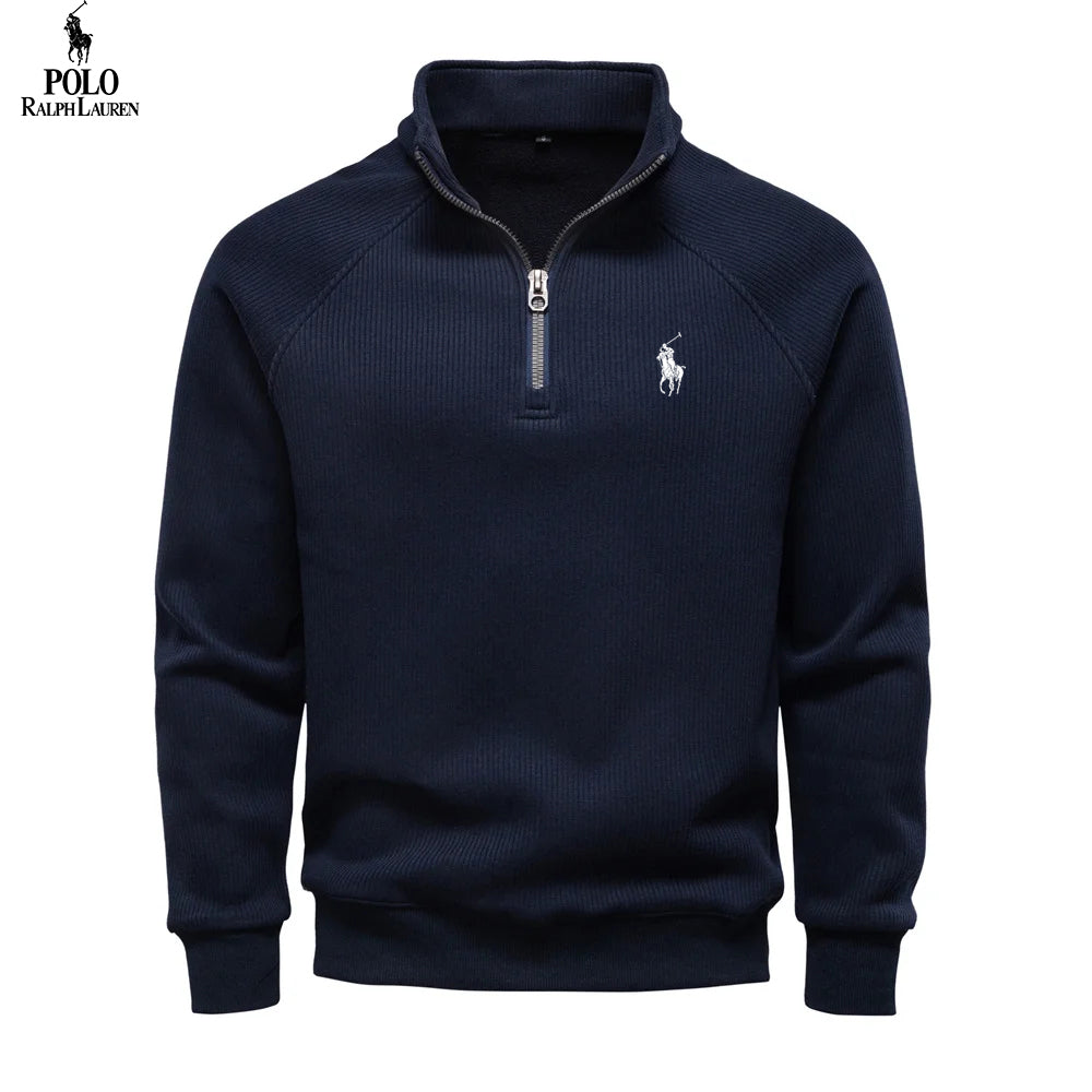 Sweter z zamkiem z bawełny termicznej premium
