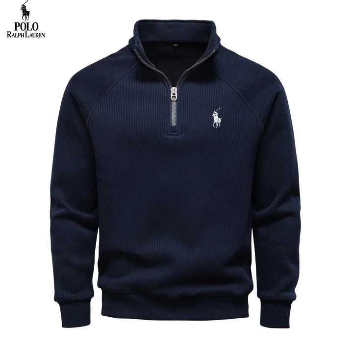 Sweter z zamkiem z bawełny termicznej premium