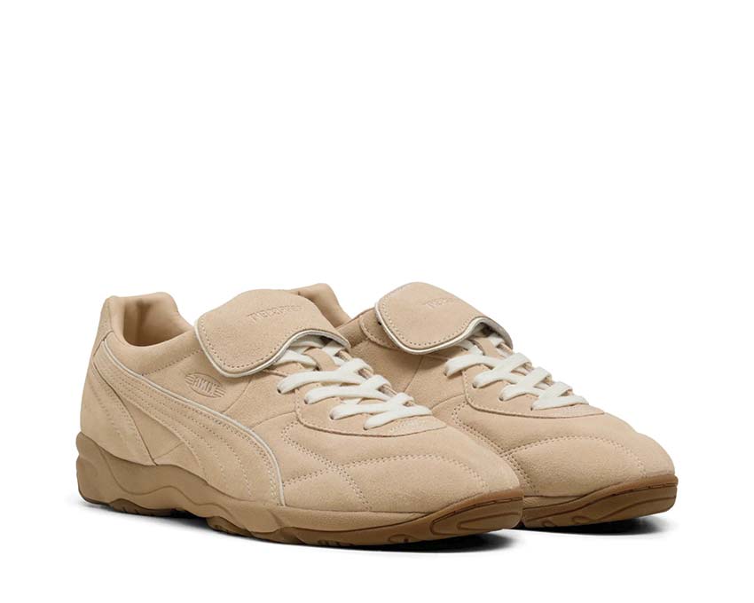 Beżowe Buty Piłkarskie Halowe ze Skóry