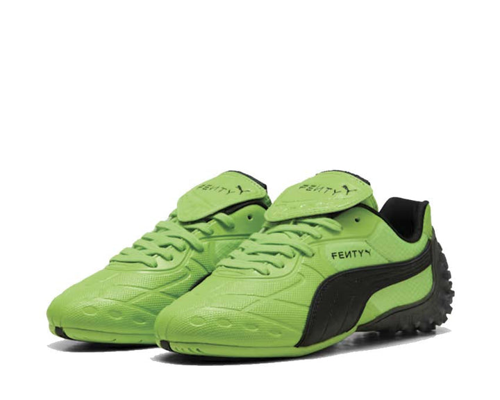 Sportowe buty skórzane w zielonym kolorze z nowoczesnym designem i ekskluzywnymi detalami.