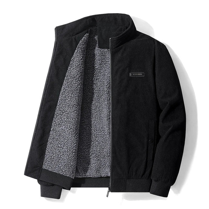 Udo | Kurtka z Weluru z Podszewką z Fleece