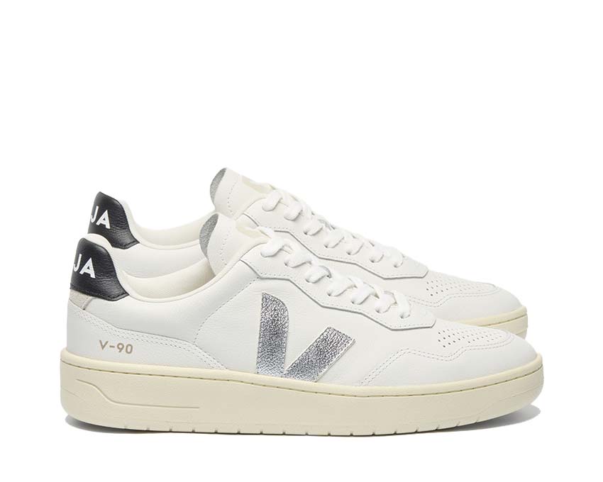 Buty skórzane w kolorze srebrnym model V-90