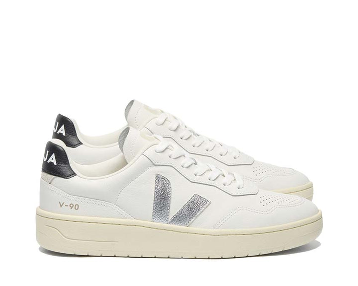 Buty skórzane w kolorze srebrnym model V-90