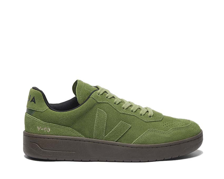 Buty z zamszu w kolorze zielonym militarnym model V-90