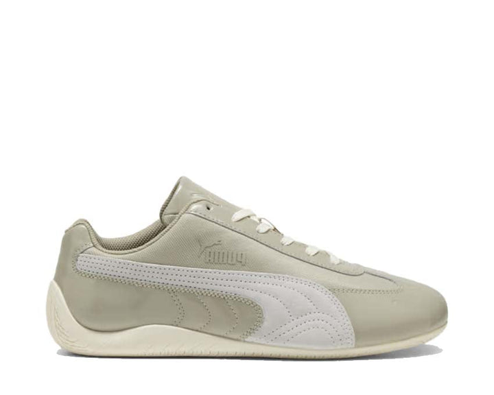 Sportowe buty ze skóry lakierowanej w kolorze szarym