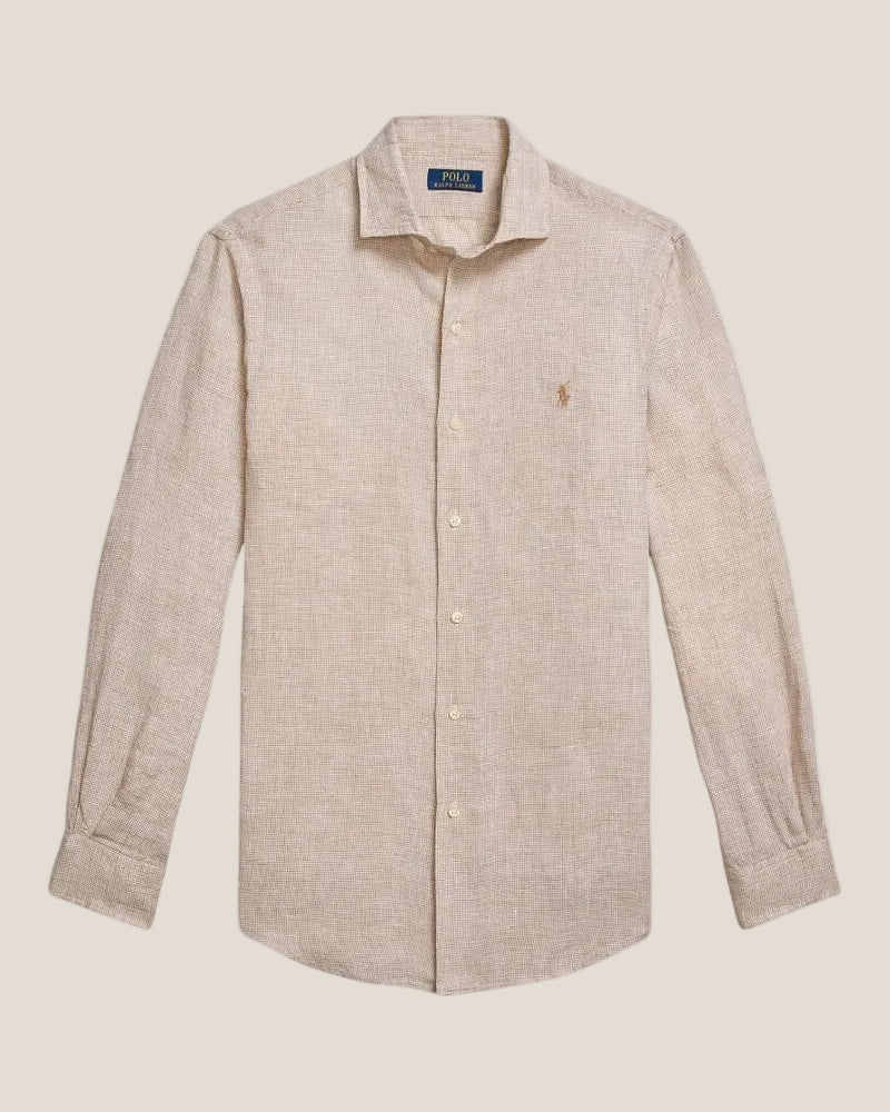 Koszula lniana Ralph Lauren Custom Fit
