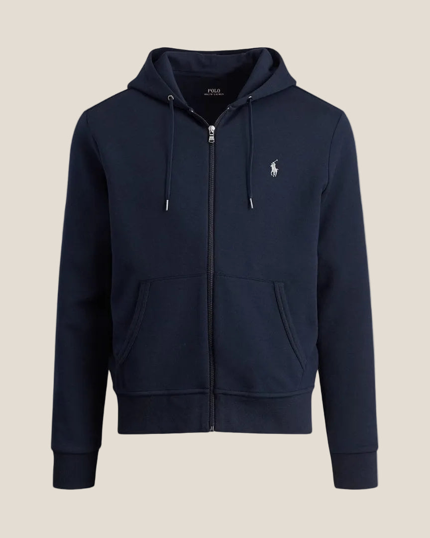 Bluza z kapturem Ralph Lauren z podwójnego dzianiny na zamek błyskawiczny