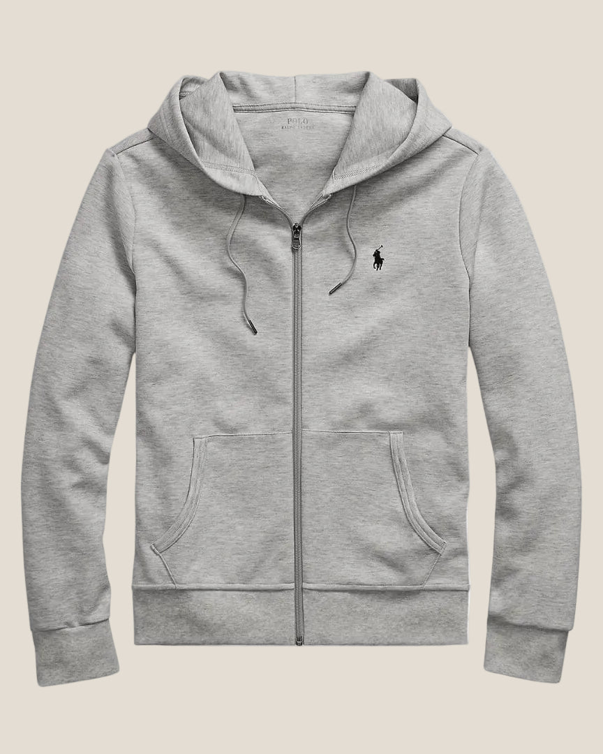 Bluza z kapturem Ralph Lauren z podwójnego dzianiny na zamek błyskawiczny