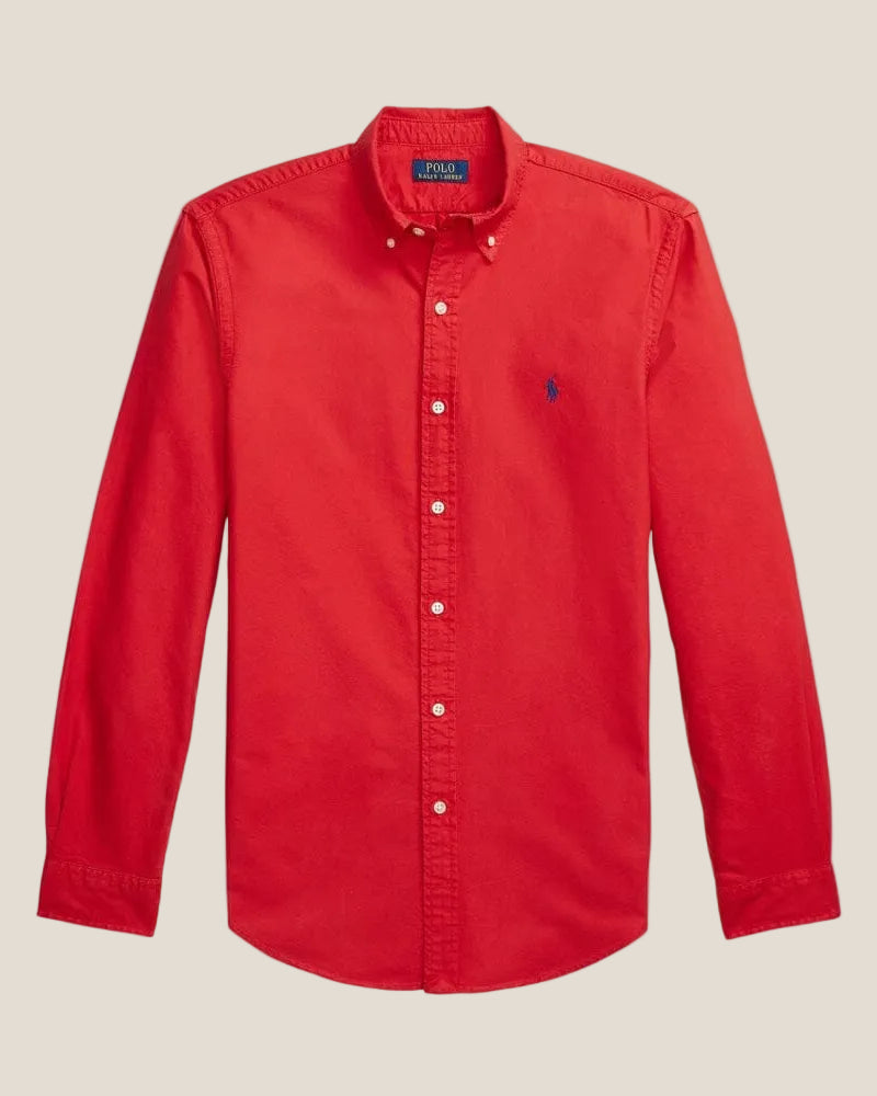 Koszula Oxford Ralph Lauren Slim Fit farbowana w odzieży